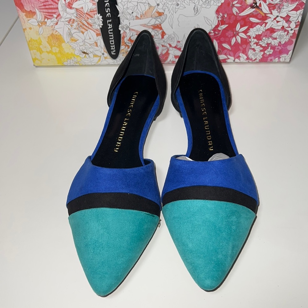 NIB Chinese Laundry EASY DOES IT 2 D'ORSAY FLAT Bright Blue US 6.5